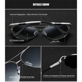 Aviator Driving Aviator Sunglasses for Men Polarized 100% UV 400 protection Al-Mg Metal Frame 900p64 - Silver - CF18X6XTTD7 $...