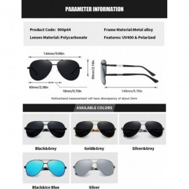 Aviator Driving Aviator Sunglasses for Men Polarized 100% UV 400 protection Al-Mg Metal Frame 900p64 - Silver - CF18X6XTTD7 $...