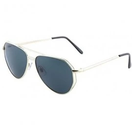 Aviator Modern Angled European Aviator Sunglasses with Double Bar Accent - Gray - CL180ORDLI6 $18.94