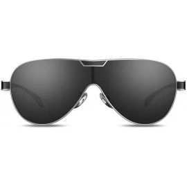 Oversized Brand 2019 Pilot Sunglasses Men Polarized Driving One Lens Oversized Sunglasses UV400 Windproof Eyewear - CC18XH6R9...