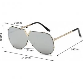 Rimless Sunglass Fashion Oversized Sunglasses Men Women Mirror Driving Eyewear Cool Metal Frame UV400 Sun Glasses - 2 - CL18U...