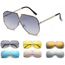 Rimless Sunglass Fashion Oversized Sunglasses Men Women Mirror Driving Eyewear Cool Metal Frame UV400 Sun Glasses - 2 - CL18U...