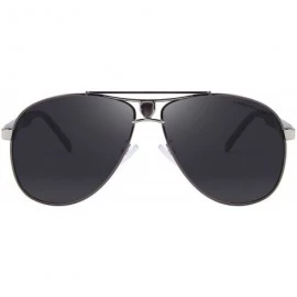 Oversized HD Polarized Aluminum Sunglasses Luxury Shades Shield Series S8086 - Gray - CF12ILSGYQD $20.83
