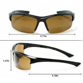Sport Polarized Bifocal Reading Sunglasses Sport Men and Women (Strength +1.50) - Black Frame / Brown Lens - CD18CY54DDZ $38.34
