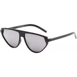 Sport Unisex Vintage Eye Sunglasses Plastic Sunglasses Retro Eyewear Fashion Radiation Protection - Silver - CR18UOI6N5H $14.56