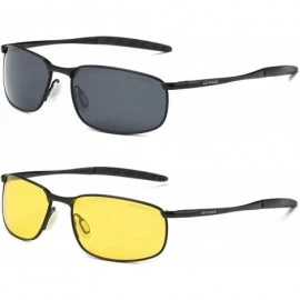 Rectangular Polarized Sunglasses For Men Rectangle Metal Frame Retro Sun Glasses AE0395 - C01925QQGXO $16.37