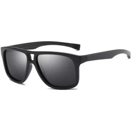 Oversized UV400 Polarized Men Square Sunglasses Men Fishing - C6 Matte Black - CC18M3MYGAD $37.07