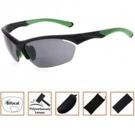 Rimless Retro Mens Womens Sports Half-Rimless Bifocal Sunglasses Black Frame/Green Arm+2.50 - Black Frame/Green Arm - CV189X5...