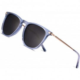 Sport Polarized Sunglasses Protection Lightweight - Rectangular Transparent Frame / Blue Lens - CL1902ZTR4C $48.63