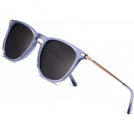 Sport Polarized Sunglasses Protection Lightweight - Rectangular Transparent Frame / Blue Lens - CL1902ZTR4C $40.89