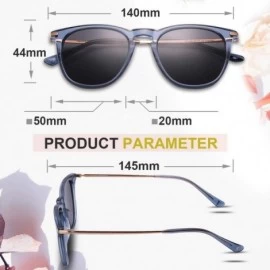 Sport Polarized Sunglasses Protection Lightweight - Rectangular Transparent Frame / Blue Lens - CL1902ZTR4C $22.10