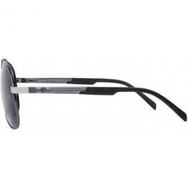 Oversized HD Polarized Aluminum Sunglasses Luxury Shades Shield Series S8086 - Gray - CF12ILSGYQD $14.27