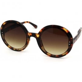 Round Womens Designer 70s Round Circle Mod Plastic Sunglasses - Tortoise Brown - C718XHY3ELS $23.69