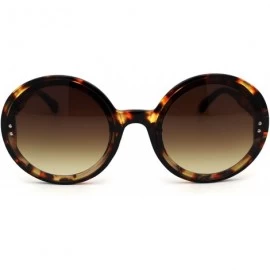 Round Womens Designer 70s Round Circle Mod Plastic Sunglasses - Tortoise Brown - C718XHY3ELS $12.63