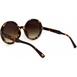 Round Womens Designer 70s Round Circle Mod Plastic Sunglasses - Tortoise Brown - C718XHY3ELS $12.63