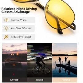 Aviator Night-driving Glasses - HD-Vision Yellow Glasses - for Fashion Men & Women - Polarized Lens Anti Glare - C018X7MK8ZM ...