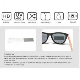 Square Wood Sunglasses Vintage Polarized Men's Natural Wooden Eyewear Accessories - Silver Bubinga Wood - CM194OHZDAH $25.08