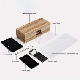 Square Wood Sunglasses Vintage Polarized Men's Natural Wooden Eyewear Accessories - Silver Bubinga Wood - CM194OHZDAH $25.08