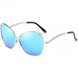 Butterfly Sunglasses of Women's Polarized Antiglare Anti-ultraviolet Fishing Driving Glasses Butterfiy Metal Frame - Blue - C...