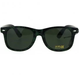Rectangular Mens Marijuana Leaf Pot Head Stoner Horn Rim Plastic Sunglasses - Green - CQ1875OK8U3 $19.90