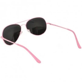Aviator Classic Aviator Sunglasses Mirror Lens Colored Metal Frame with Spring Hinge - Pink_red_mirror_lens - CA1223Q2KN5 $9.83