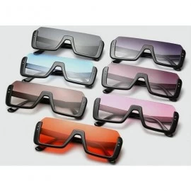 Square Ultra light New Rectangular Frame One-piece Lady Sunglasses Brand Designer Rivet Men Goggle - Red - CU18WXN0ELU $12.07