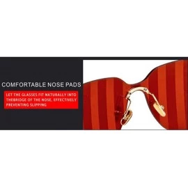 Aviator 2019 new sunglasses- women's one-piece sunglasses striped color film sunglasses - D - CD18SMT7KXC $33.72