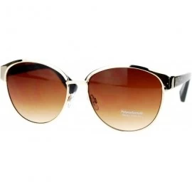 Wayfarer Womens Metal Half Horn Rim Look Retro Fashion Sunglasses - Gold Leopard - CR11ZP3CCPF $9.55