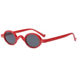 Round Punk Small Round Sunglasses for Women Vintage Brand Sun Glasses Male Chic Mini Eyewear Black Red Shades - Red - CB192QH...