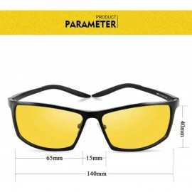 Goggle HD Night Driving Glasses Yellow Lenses Anti Glare Glasses Polarized Sunglasses Al-Mg Frame Sun Glasses (Black-) - CT18...