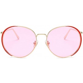 Oval 2019 New Men Brand Designer Sunglasses Oval Half Frame Eyebrow Ladies Sun Glasses - Pink - C518T8UEX80 $14.90