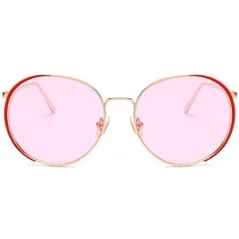 Oval 2019 New Men Brand Designer Sunglasses Oval Half Frame Eyebrow Ladies Sun Glasses - Pink - C518T8UEX80 $14.90