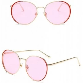 Oval 2019 New Men Brand Designer Sunglasses Oval Half Frame Eyebrow Ladies Sun Glasses - Pink - C518T8UEX80 $14.90