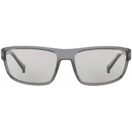 Sport Men's An4259 Borrow Rectangular Sunglasses - Transparent Grey/Light Grey - CA18R4IM38R $47.46