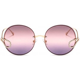 Round Vintage Round Sunglasses for Women 2020 Fashion Luxury Diamond Gradient Eyewear Ladies Chic Sun Glasses - CF192YU8CYQ $...