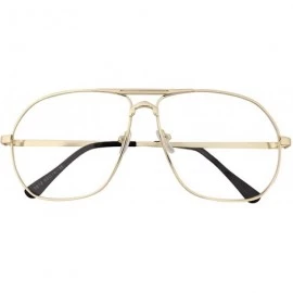 Aviator Vintage Aviator Eyeglasses Metal Frames Clear Lens Glasses Non-prescription - Gold 68121 - CC18LXT96DZ $24.83