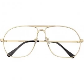 Aviator Vintage Aviator Eyeglasses Metal Frames Clear Lens Glasses Non-prescription - Gold 68121 - CC18LXT96DZ $12.25