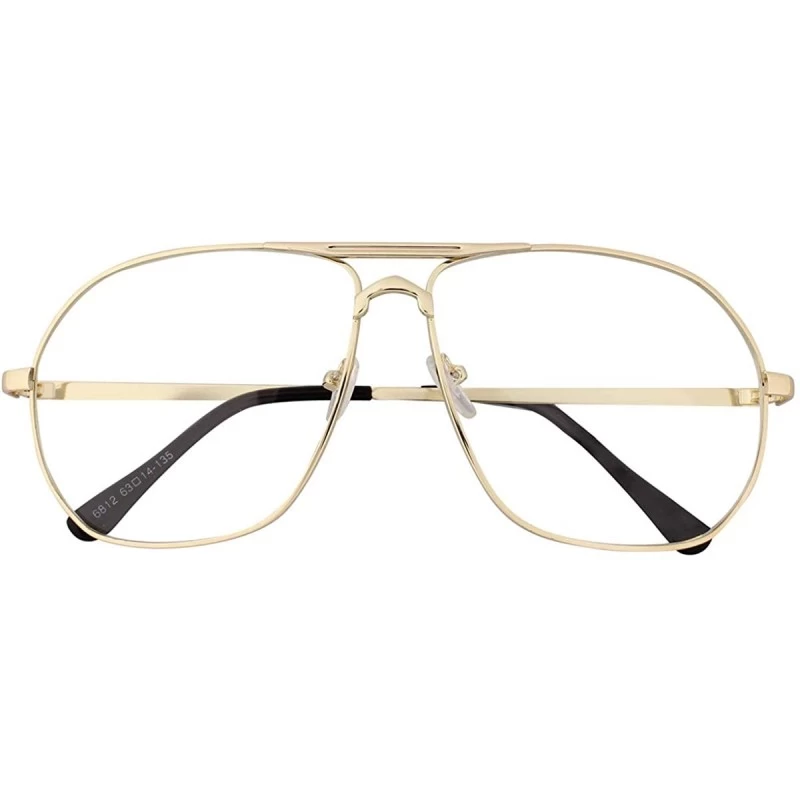 Aviator Vintage Aviator Eyeglasses Metal Frames Clear Lens Glasses Non-prescription - Gold 68121 - CC18LXT96DZ $24.83