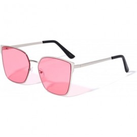 Butterfly Flat Frame Geometric Fashion Sunglasses - Pink - CS1972D3C83 $29.86