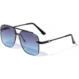 Aviator Square Aviator Diamond Edge Cut Lens Sunglasses - Blue - CR196XHXZOA $27.19