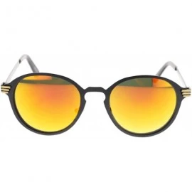 Oval Unisex Vintage Style Metal Frame Keyhole Retro Fashion Designer Sunglasses - Black Orange - CG11PBDN1IV $8.98