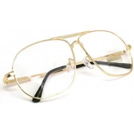 Aviator Vintage Aviator Eyeglasses Metal Frames Clear Lens Glasses Non-prescription - Gold 68121 - CC18LXT96DZ $24.83
