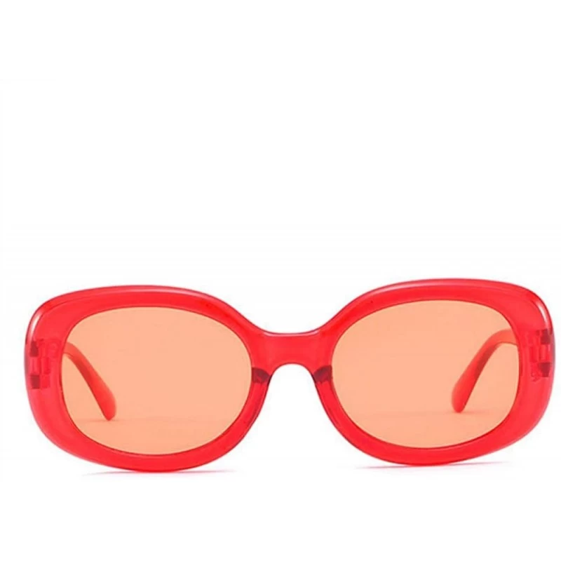 Oversized Vintage Rectangle Sunglasses Women Brand Designer Oversized BAOWEN As Picture - Red Red - C018YZTHTOH $11.33