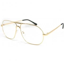 Aviator Vintage Aviator Eyeglasses Metal Frames Clear Lens Glasses Non-prescription - Gold 68121 - CC18LXT96DZ $24.83