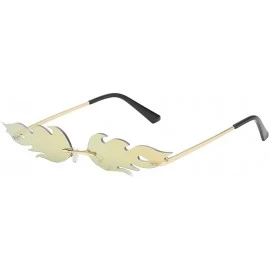 Aviator Unisex Trendy Stylish Flame Shape Clear Lens Sunglasses Unbreakable Frame UV Protection Flat Lens Eyewear - CO18TCAN7...
