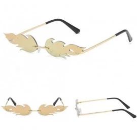 Aviator Unisex Trendy Stylish Flame Shape Clear Lens Sunglasses Unbreakable Frame UV Protection Flat Lens Eyewear - CO18TCAN7...