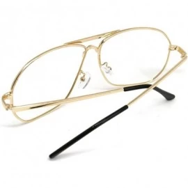 Aviator Vintage Aviator Eyeglasses Metal Frames Clear Lens Glasses Non-prescription - Gold 68121 - CC18LXT96DZ $24.83