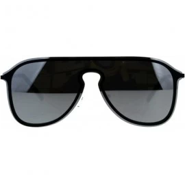 Aviator Designer Style Sunglasses Unisex Retro Keyhole Aviators Mirror Lens - Black (Silver Mirror) - C918E7ZS8Y3 $14.53