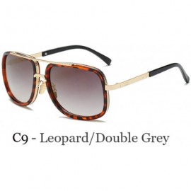Semi-rimless Oversized Men Sunglasses Luxury Women Sun Glasses Square Retro - C9 - CQ194O7294L $54.08