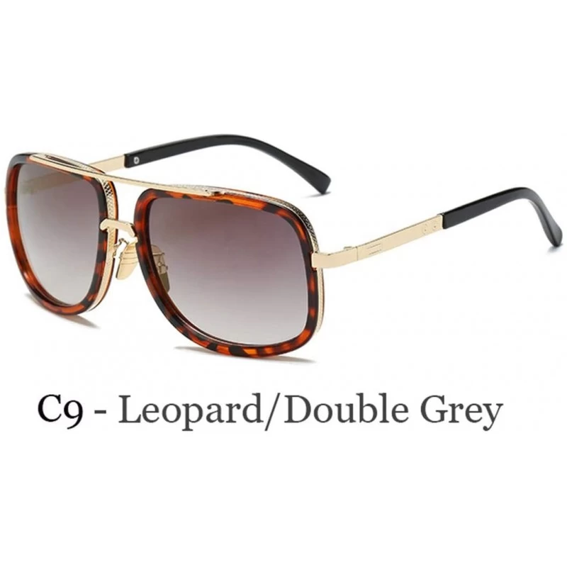 Semi-rimless Oversized Men Sunglasses Luxury Women Sun Glasses Square Retro - C9 - CQ194O7294L $20.99